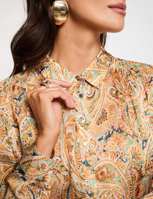 Fijne Top met Spaghettibandjes en Print