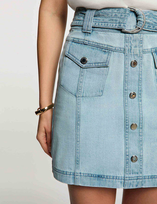 Mini Denim Rok met A-lijn