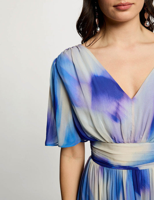 Korte Jurk met Print en Korte Mouwen