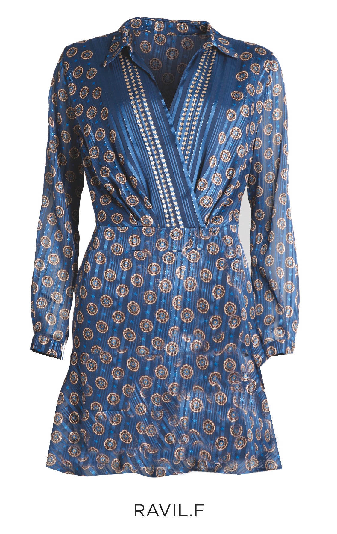 Elegante wikkeljurk met verfijnde print - meerkleurig