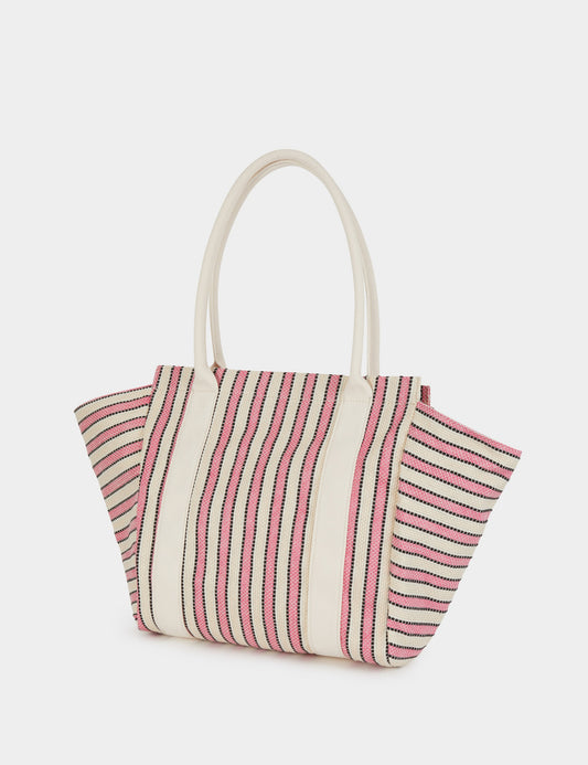 Gestreepte Tote Bag met Ritssluiting