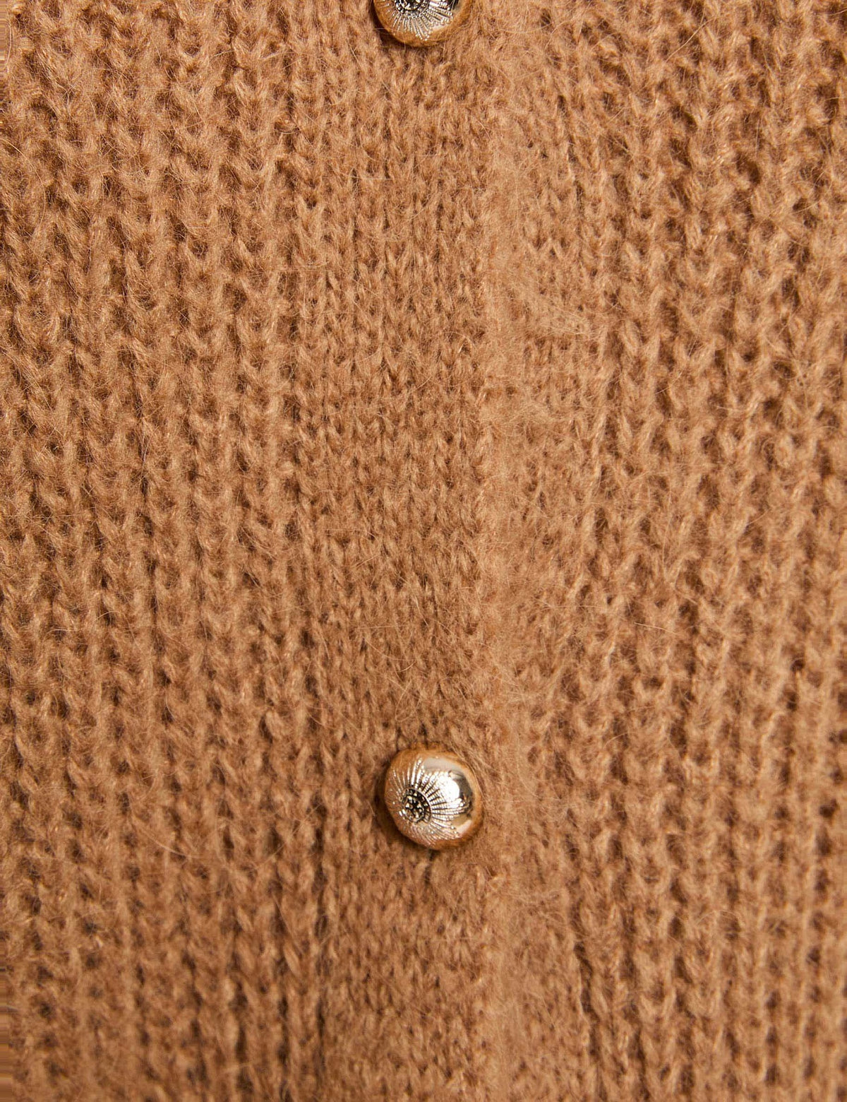 V-hals Cardigan met Wollige Textuur