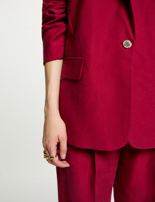 Rechtgesneden Blazer met Linnenlook