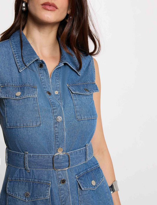 Maxi Denim Jurk met Rechte Pasvorm