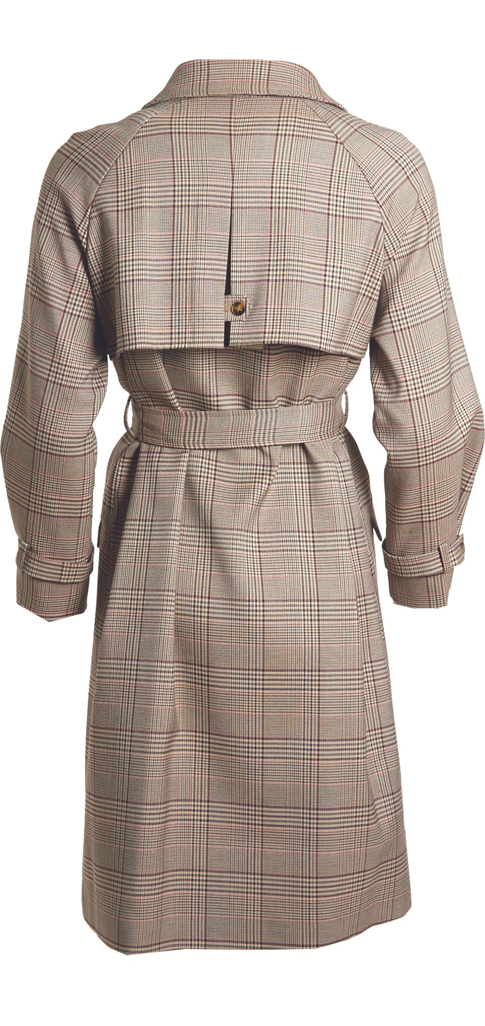 Lange Trenchcoat met Patroon en Ceintuur