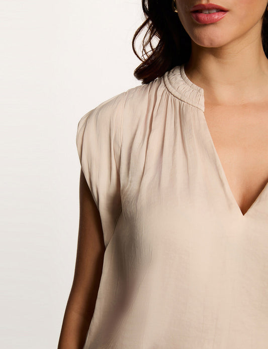 Satijnen Blouse met Korte Mouwen
