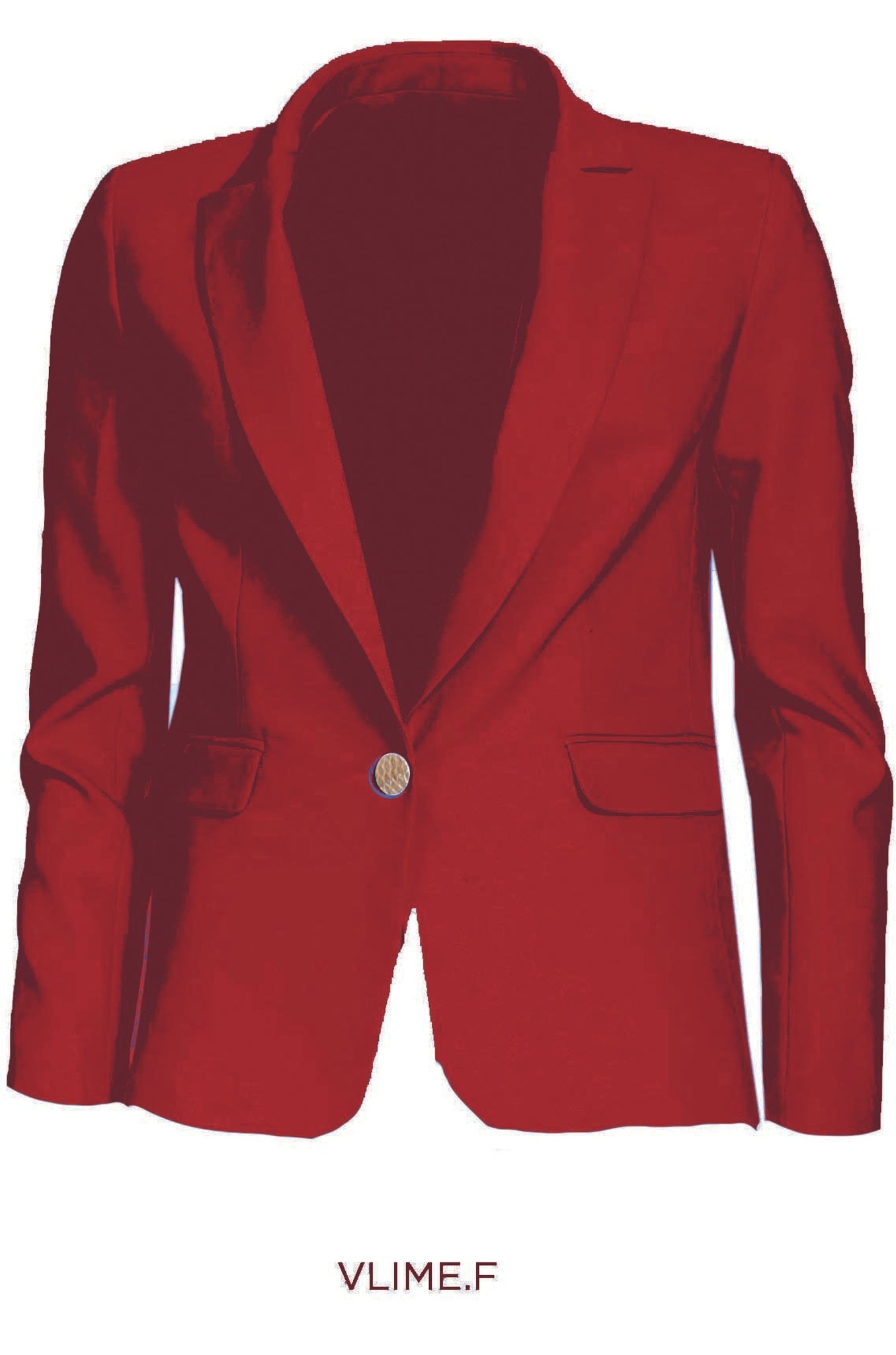 Rechte Blazer met Knoopsluiting