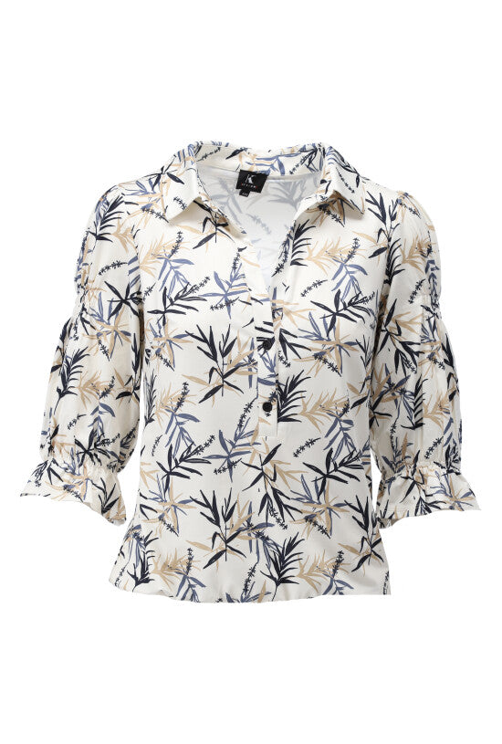 K-Design - Blouse blaadjes print (W382)