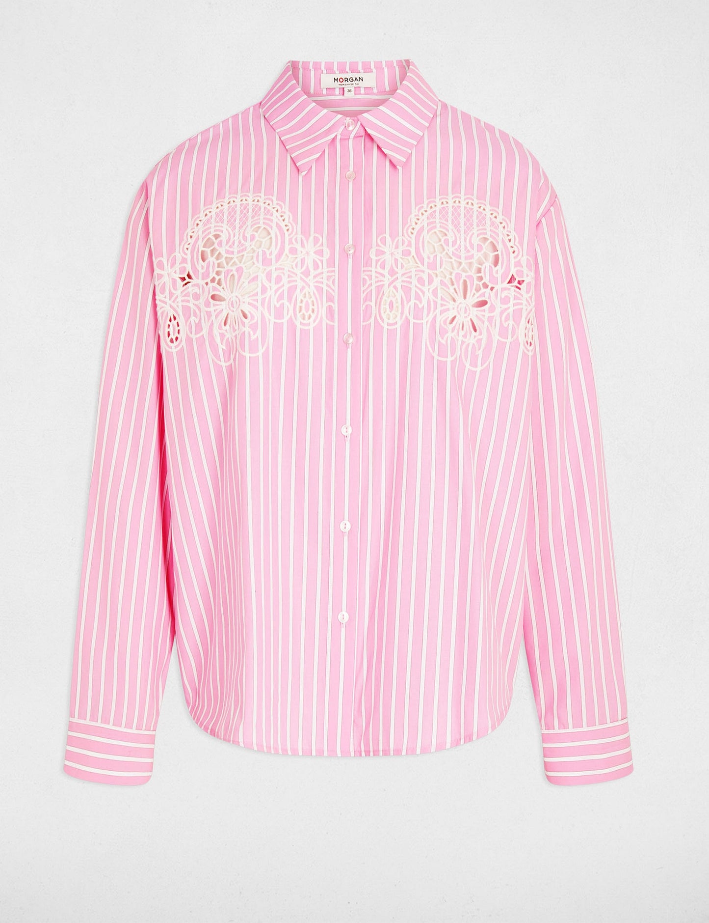Oversized Gestreepte Blouse met Knoopdetail