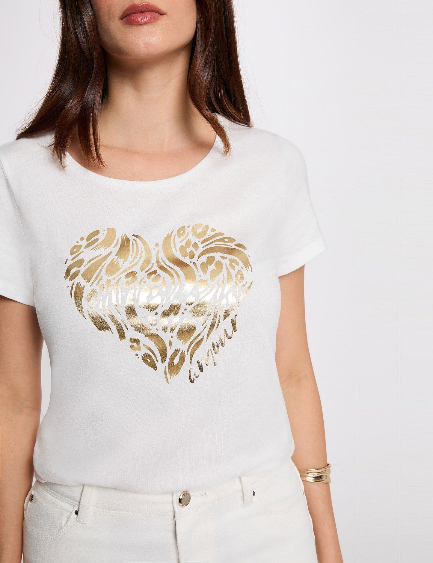 T-shirt met Print en Korte Mouwen