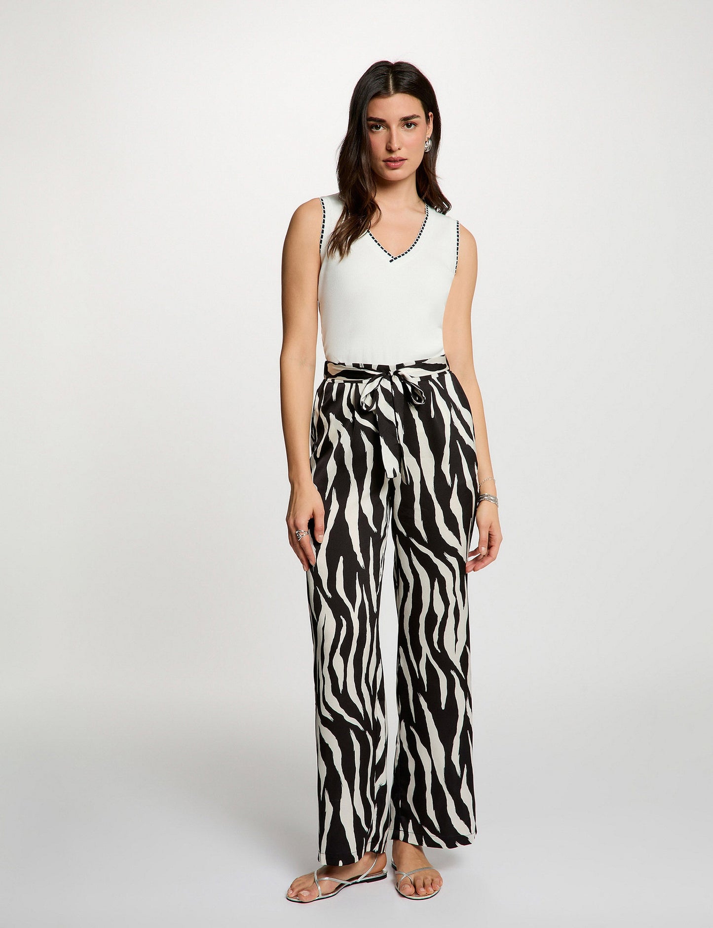 Rechte Flowy Broek met Print
