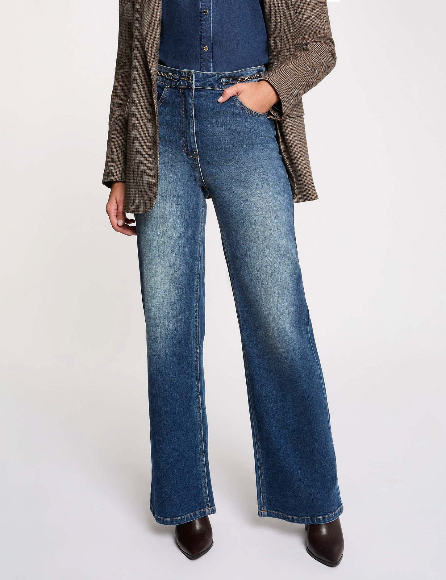 Wijde Jeans met Hoge Taille