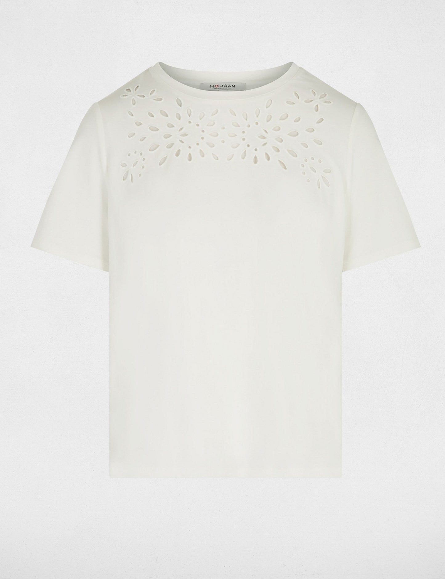 T-shirt met Borduurwerk en Korte Mouwen