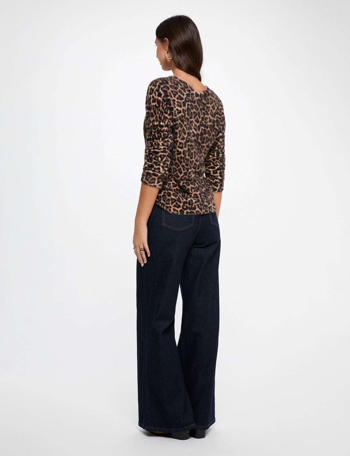 Vest met V-hals en Luipaardprint
