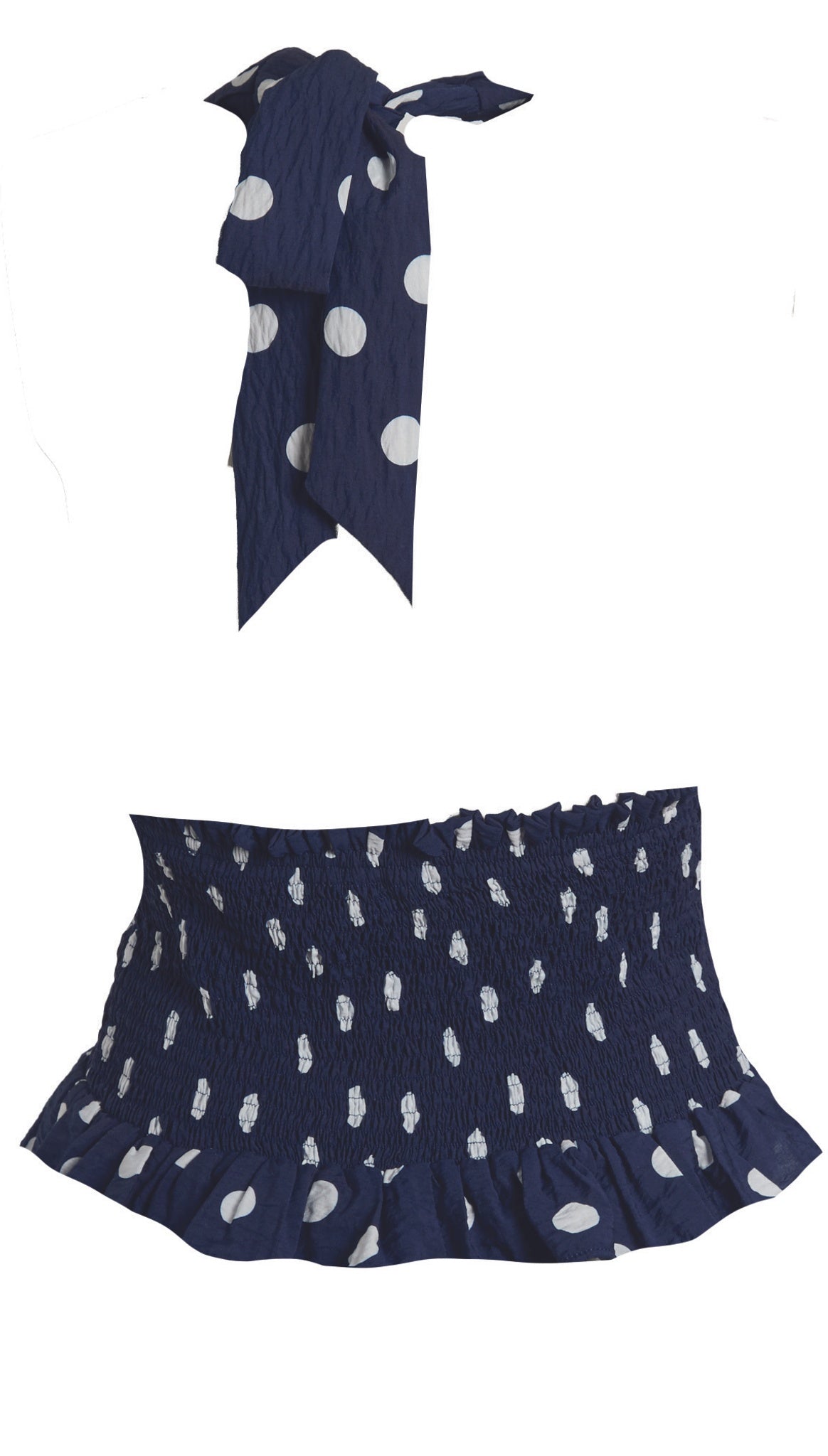 Getailleerde Top met Polka Dot Print en Open Rug