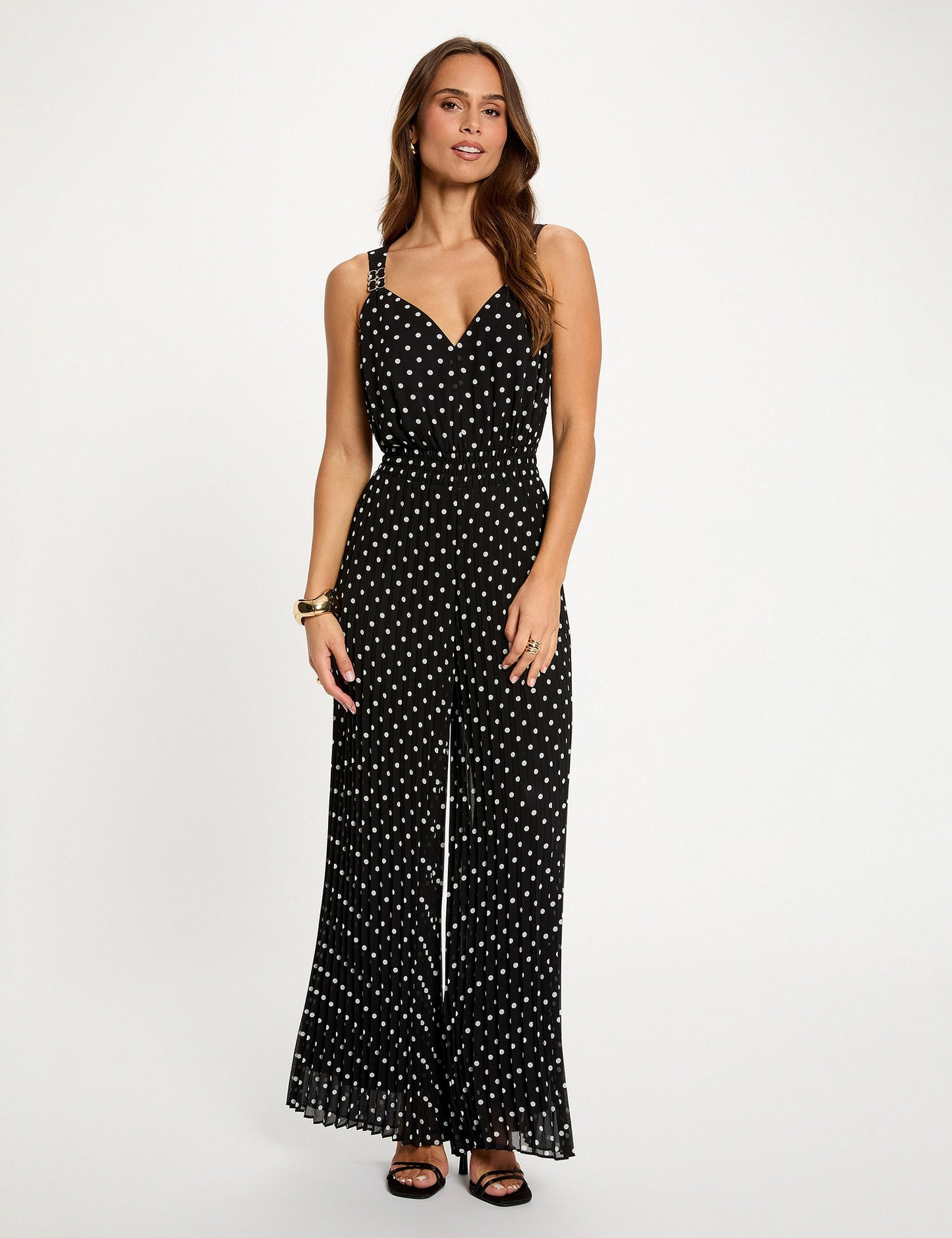Geplooide, soepelvallende jumpsuit