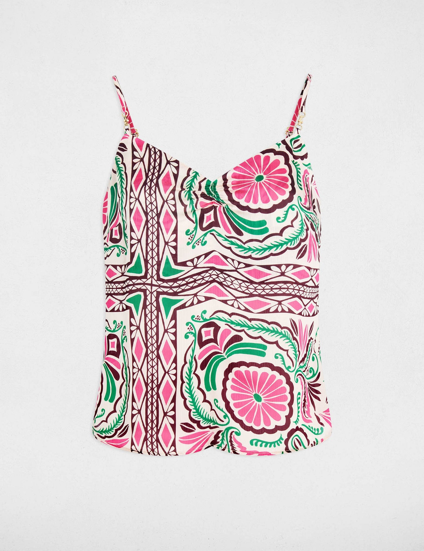Fijne Top met Print en Spaghettibandjes