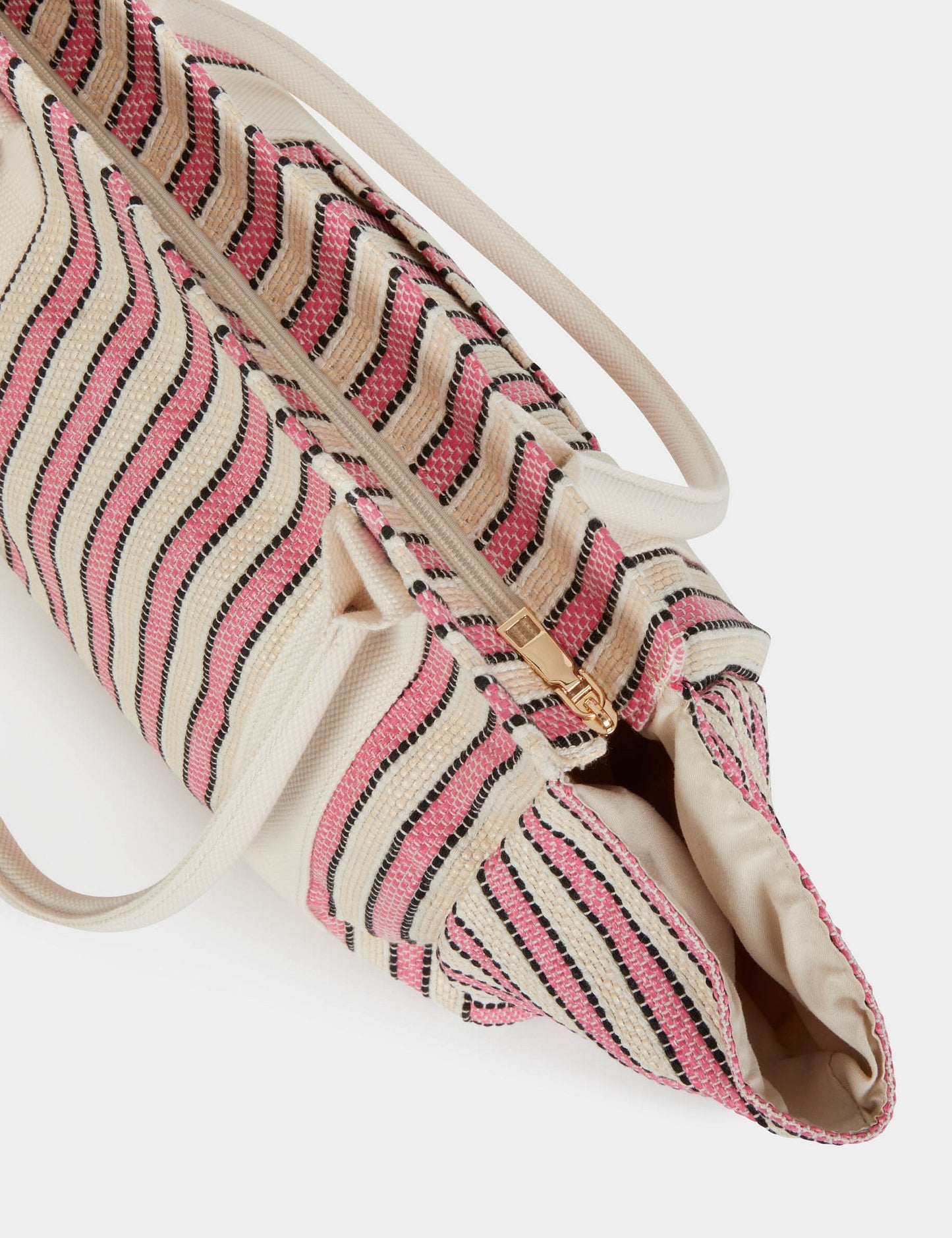 Gestreepte Tote Bag met Ritssluiting