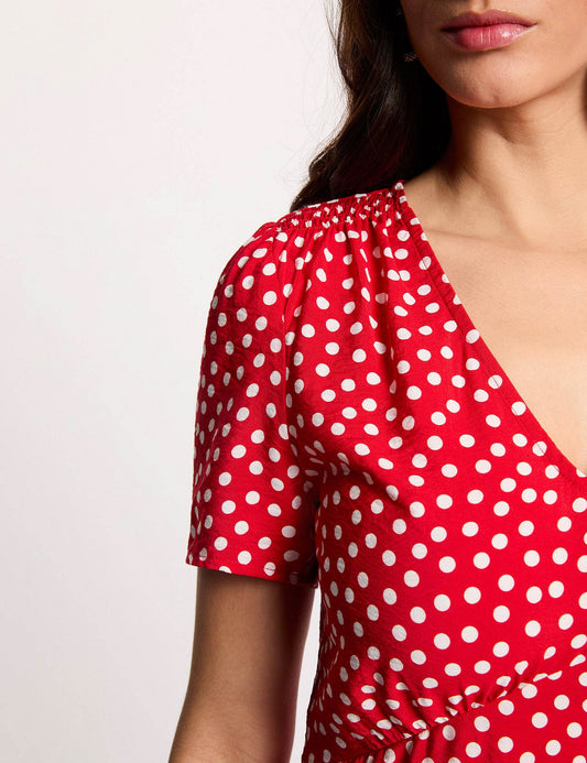 Midi Jurk met V-Hals en Split