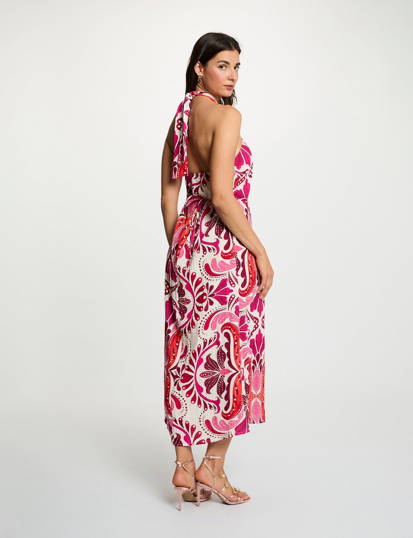 Elegante Nauwsluitende Jurk met Hoge Hals