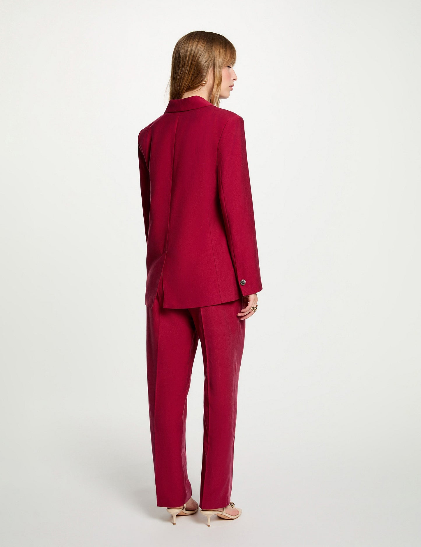 Rechtgesneden Blazer met Linnenlook