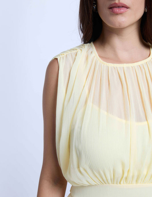 Uitlopende Jurk met Hoge Hals