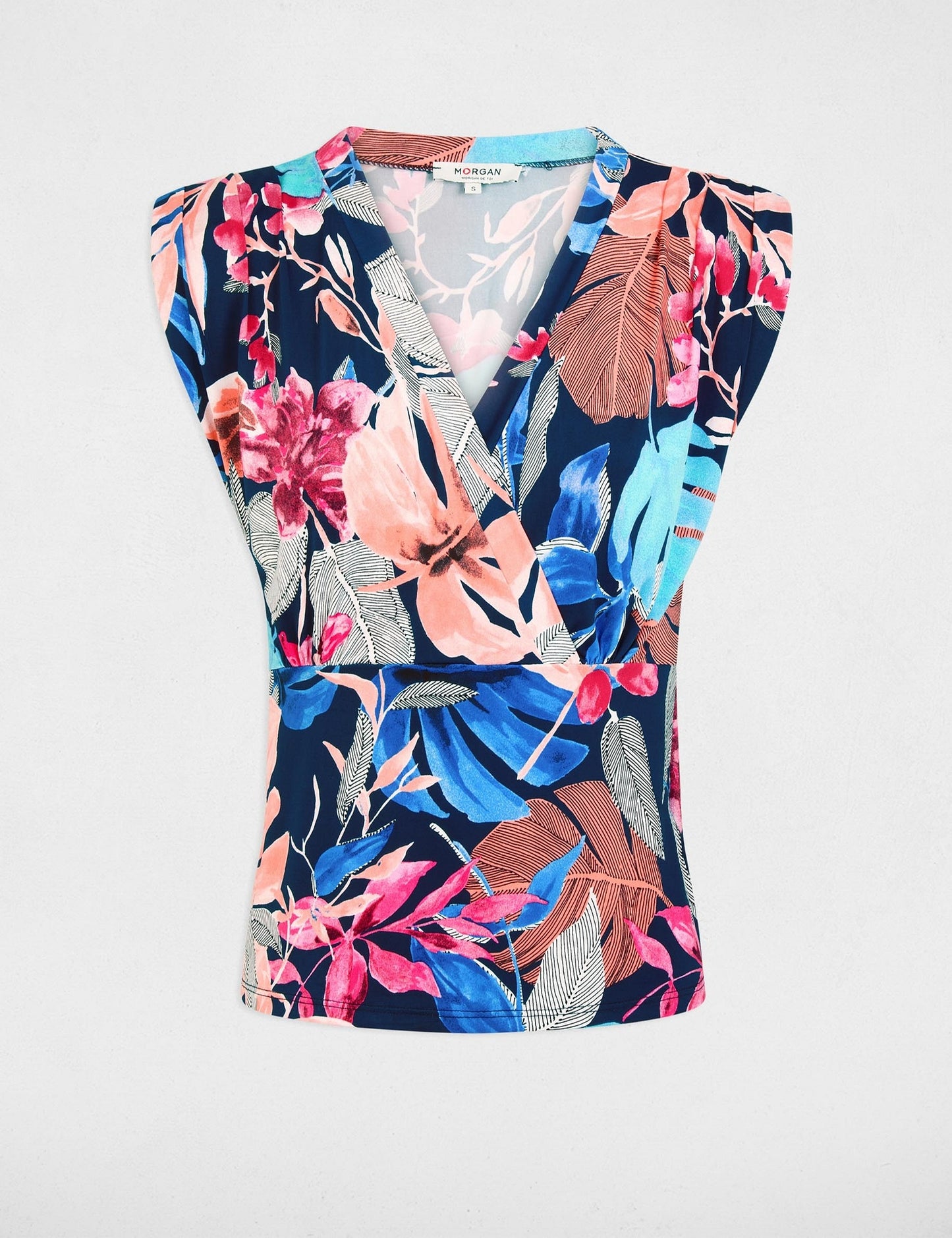 Mouwloze Fitted Top met Print