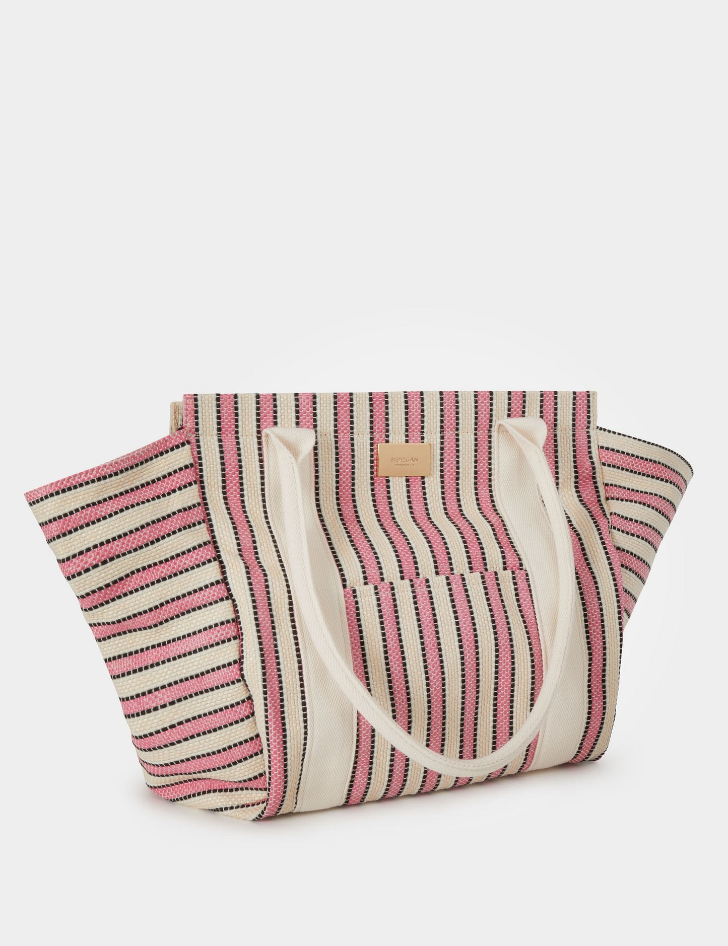 Gestreepte Tote Bag met Ritssluiting