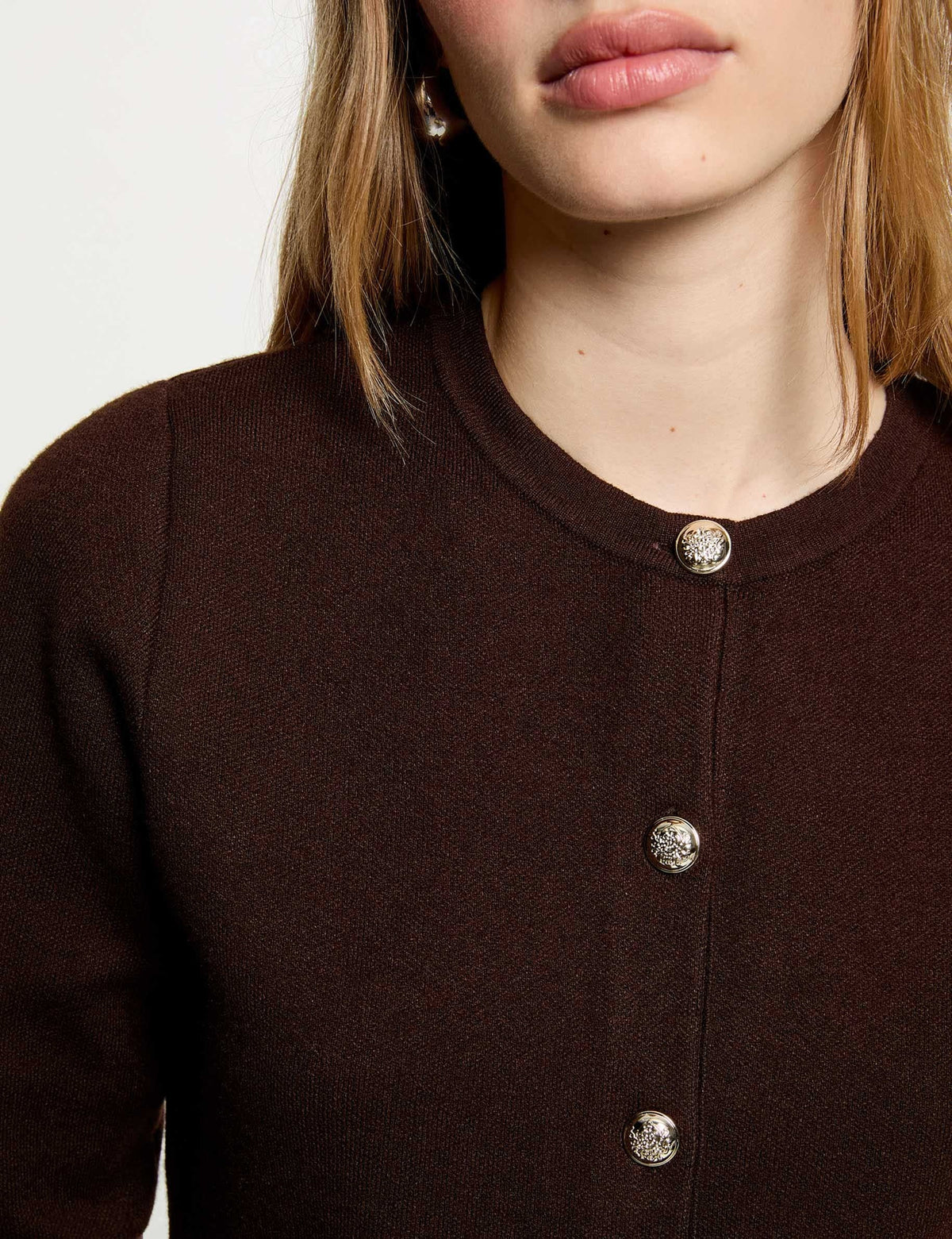 Fijngebreid Vest met Ronde Hals