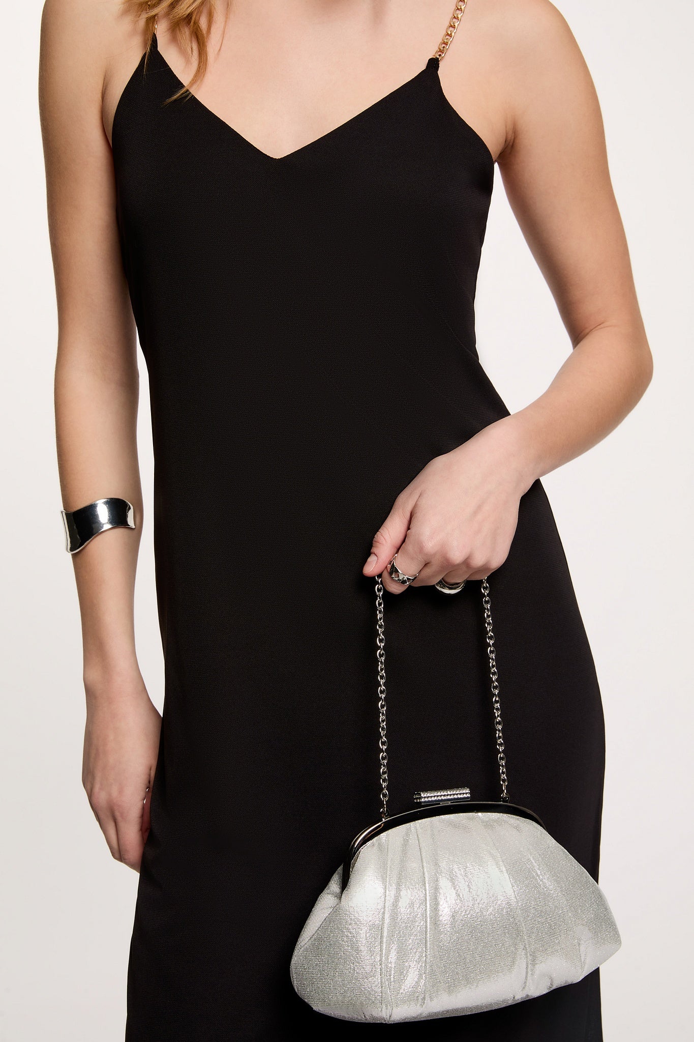 Elegante Clutch met Gedrapeerd Effect