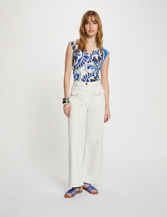 Mouwloze Top met Print