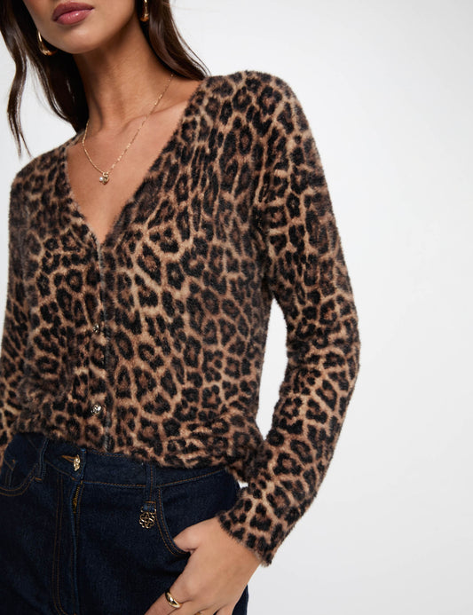 Vest met V-hals en Luipaardprint