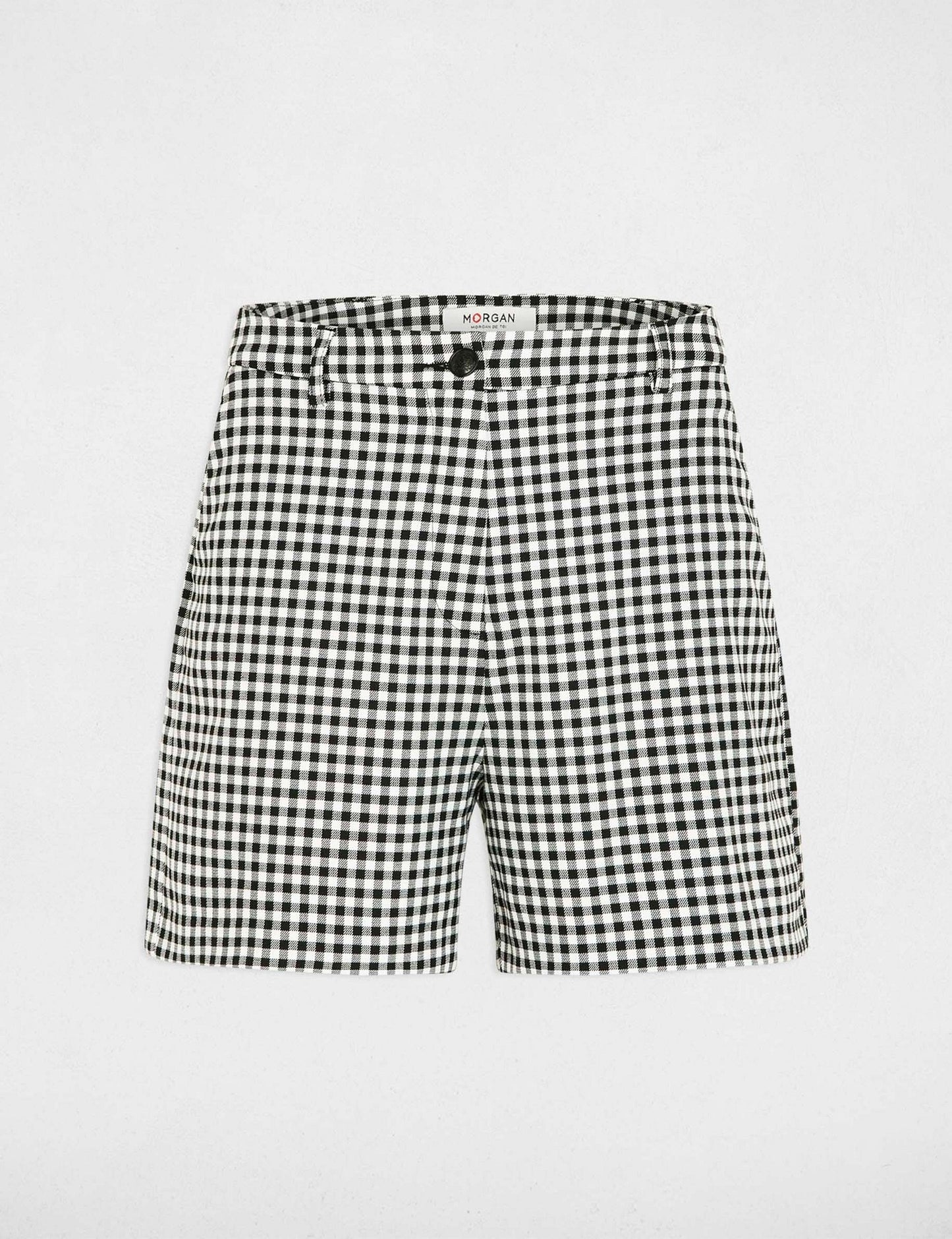 Short met Vichyruit en Hoge Taille