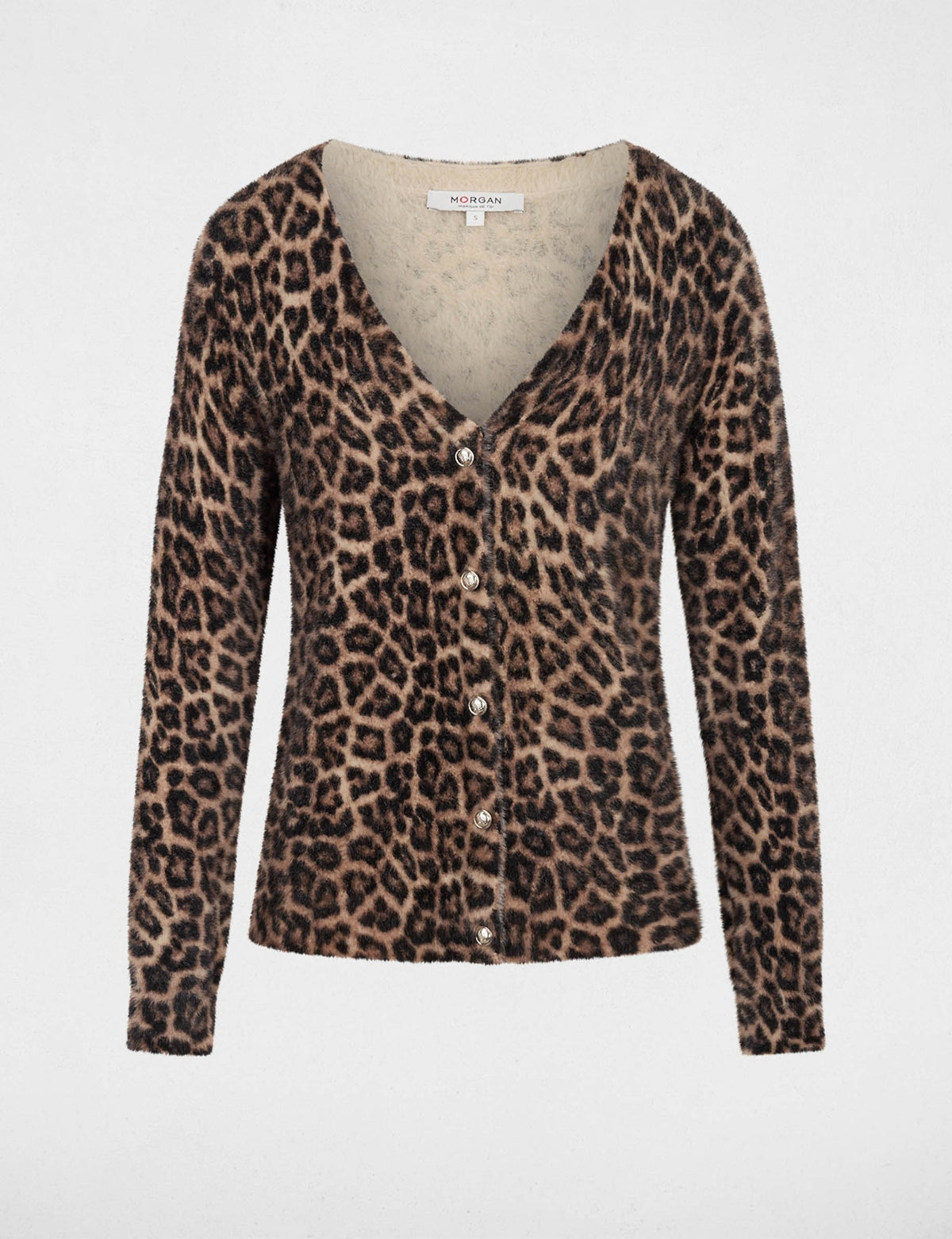 Vest met V-hals en Luipaardprint