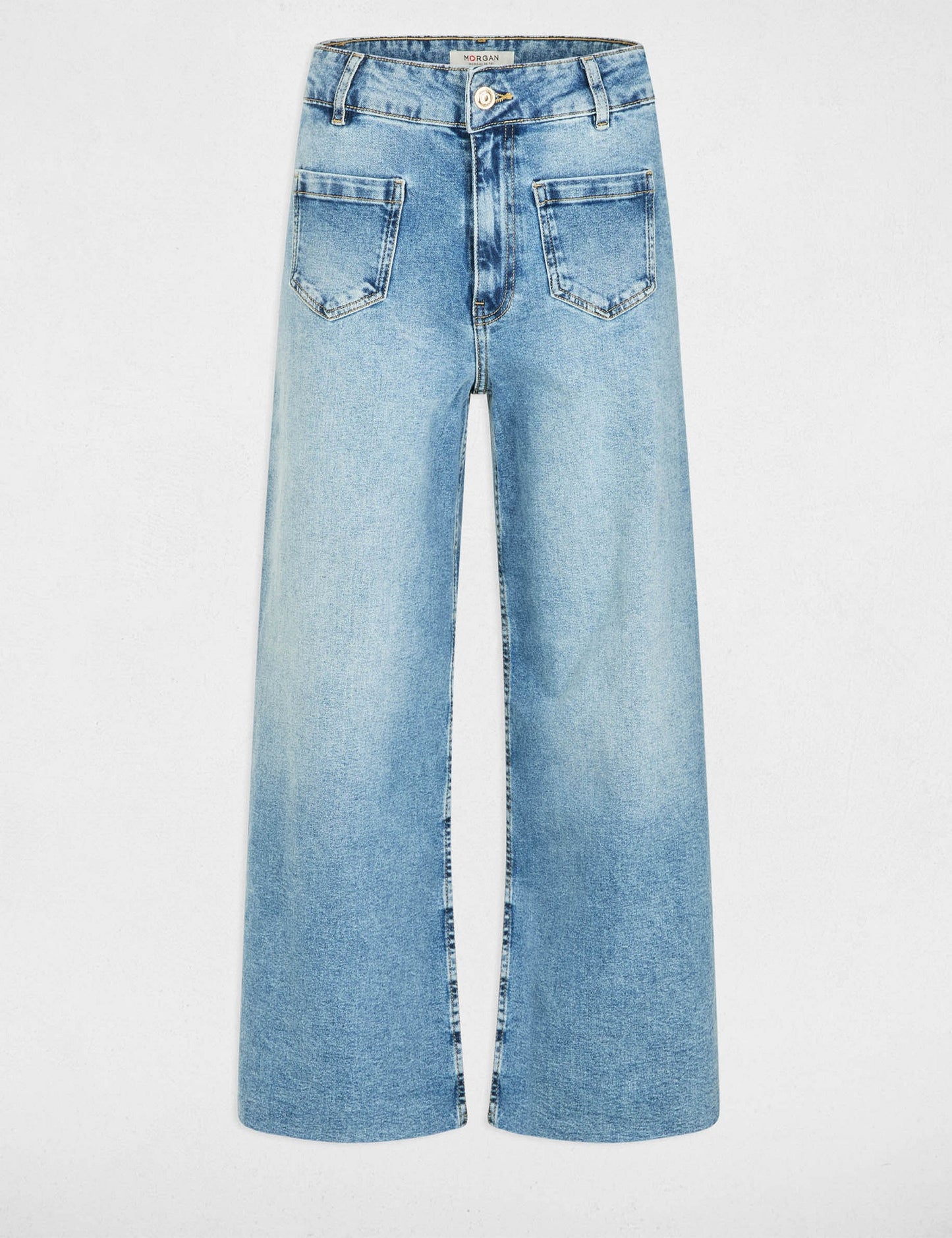 Wijde Pijpen Jeans met Hoge Taille