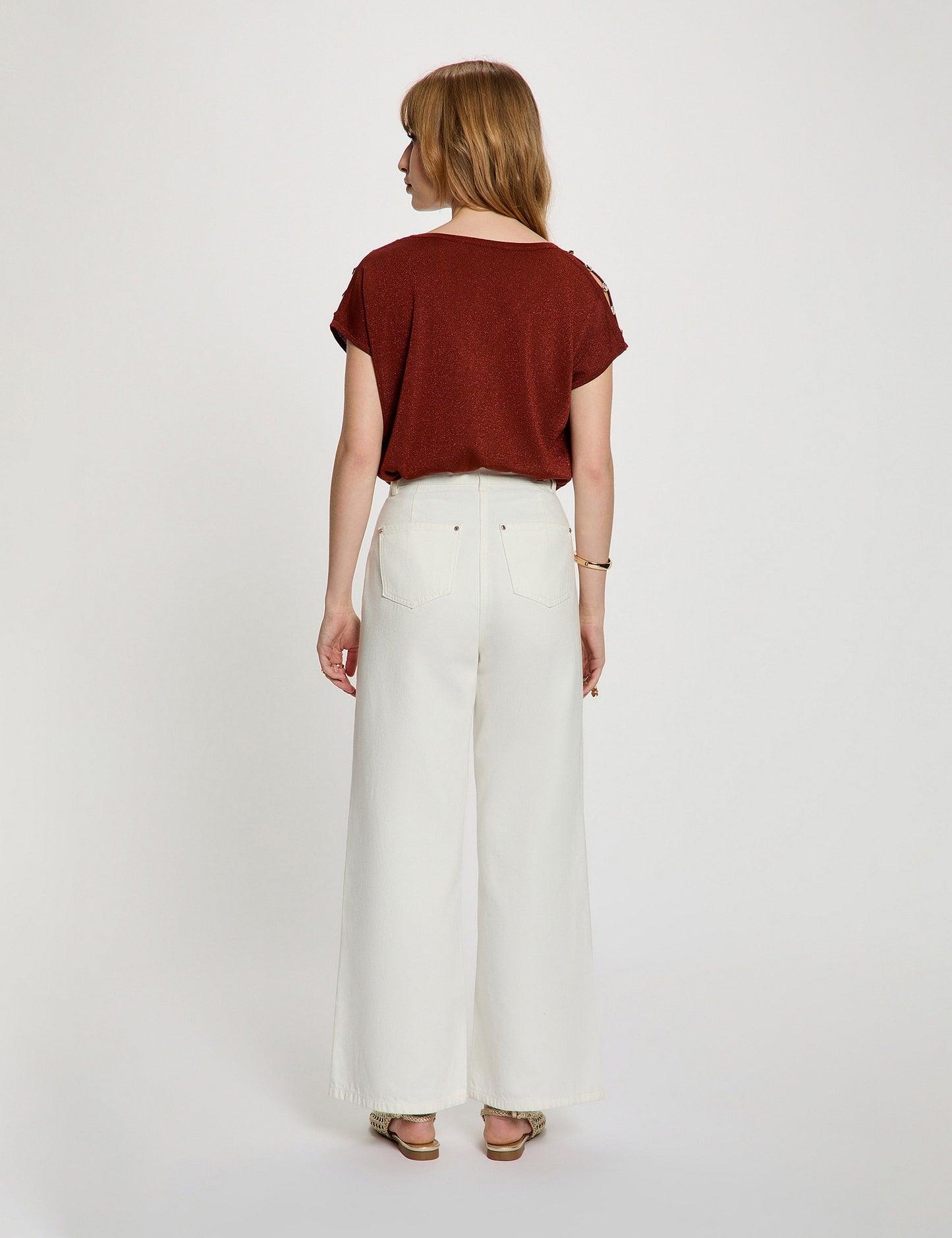 Oversized V-Hals Trui met Korte Mouwen