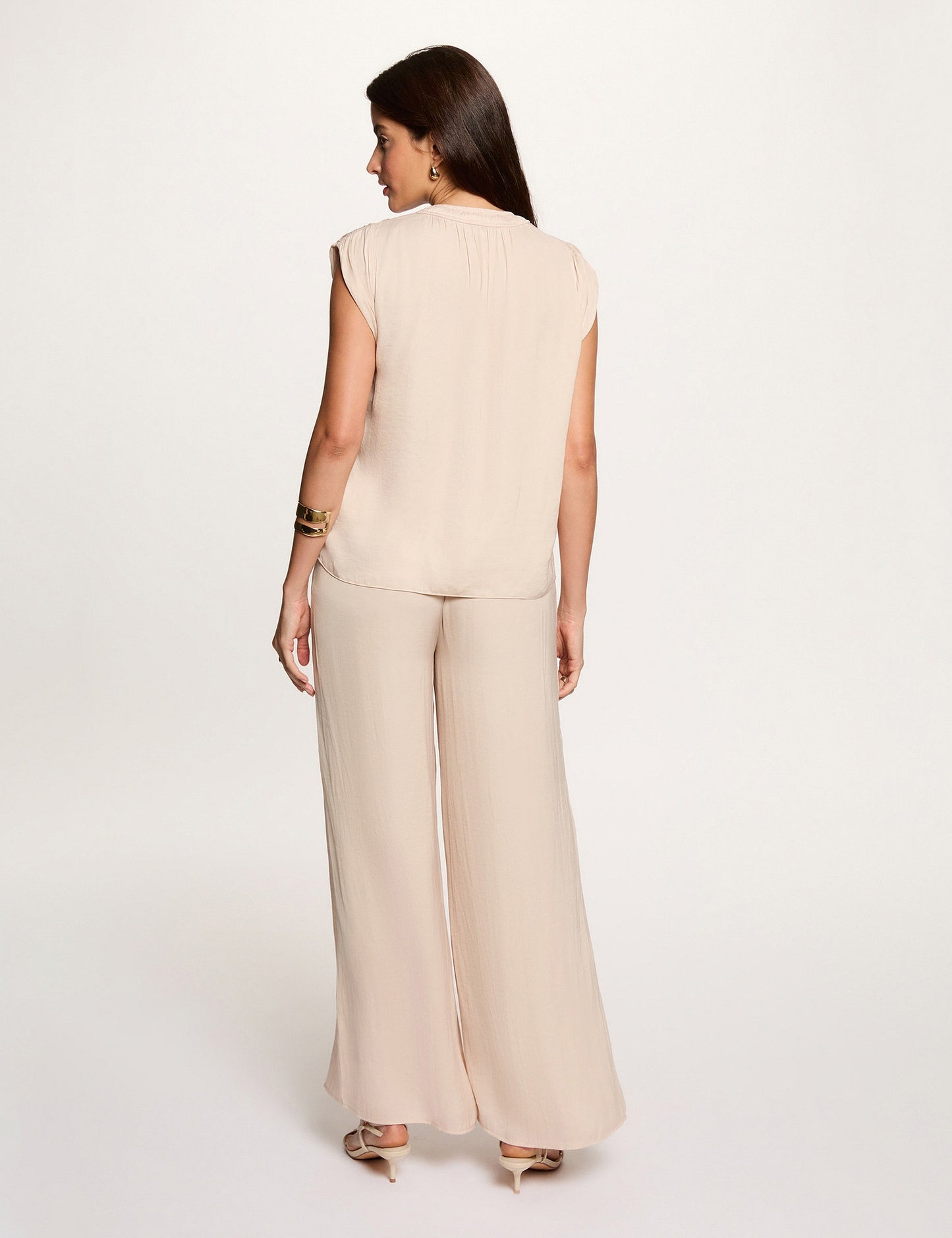 Satijnen Blouse met Korte Mouwen