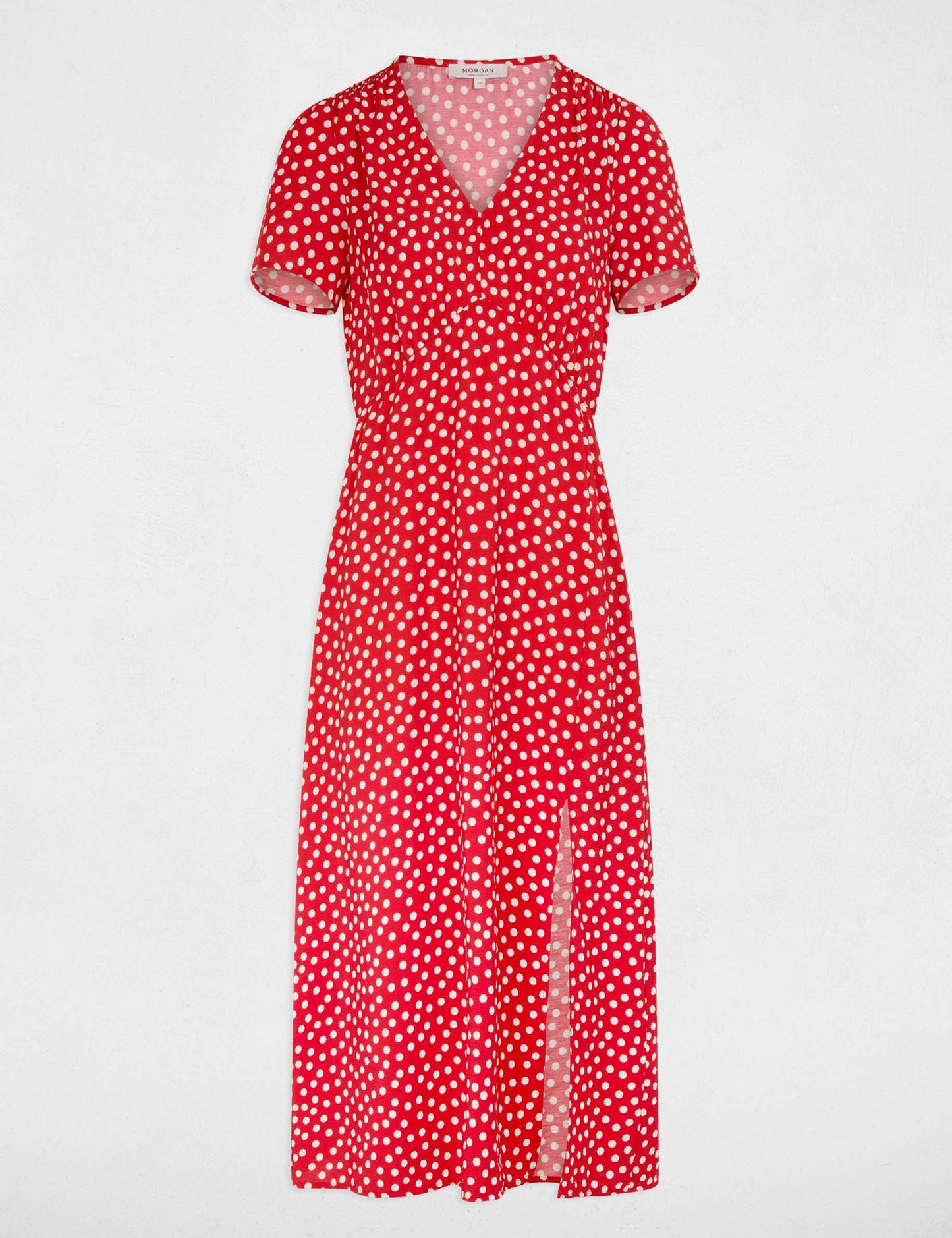Midi Jurk met V-Hals en Split