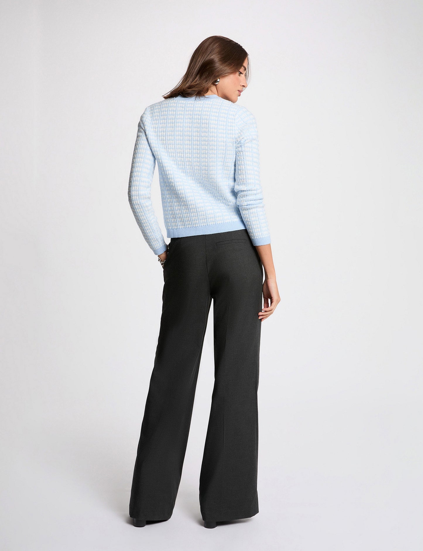 Getailleerd Jacquard Vest met Sierknopen