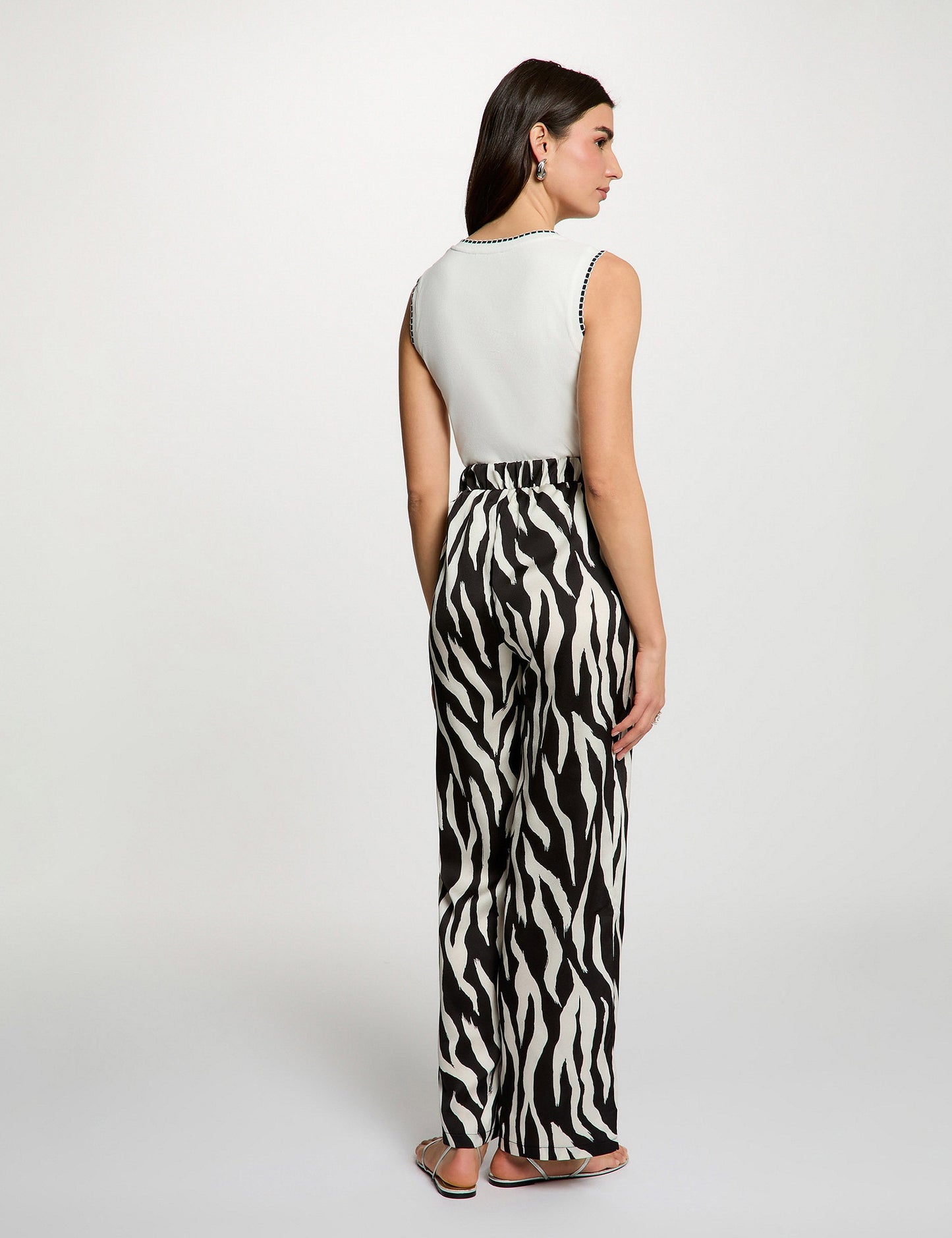 Rechte Flowy Broek met Print