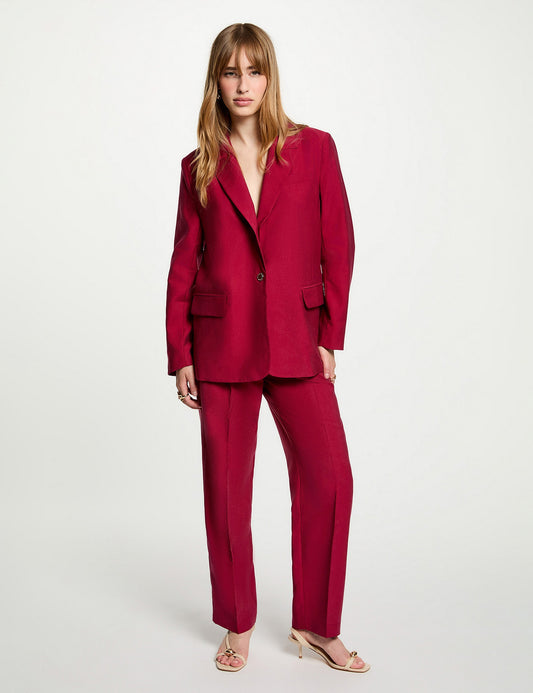 Rechtgesneden Blazer met Linnenlook