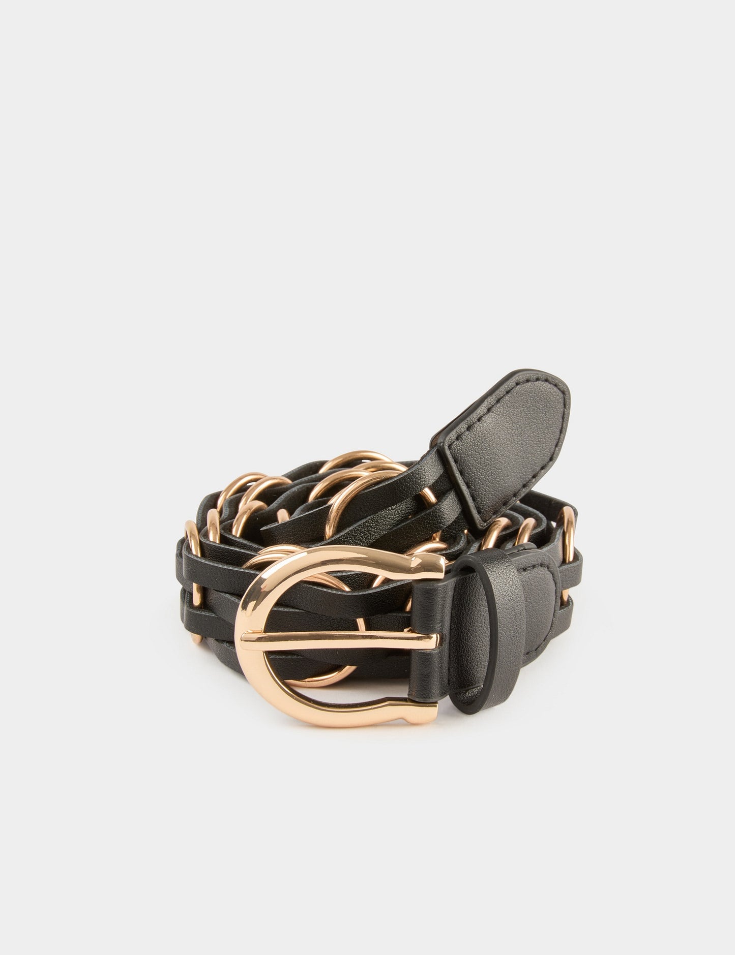 Dunne Imitatieleren Riem met Kettingdetails
