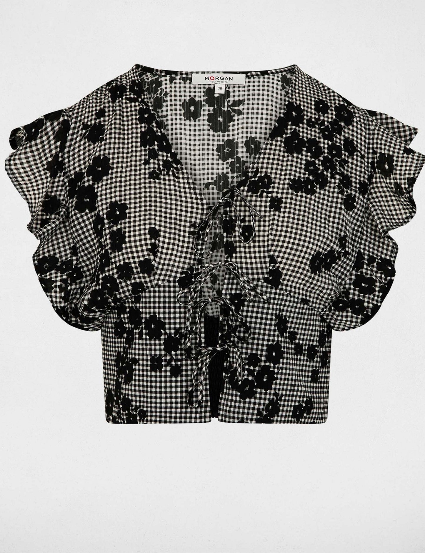 Bedrukte Crop Top met V-hals