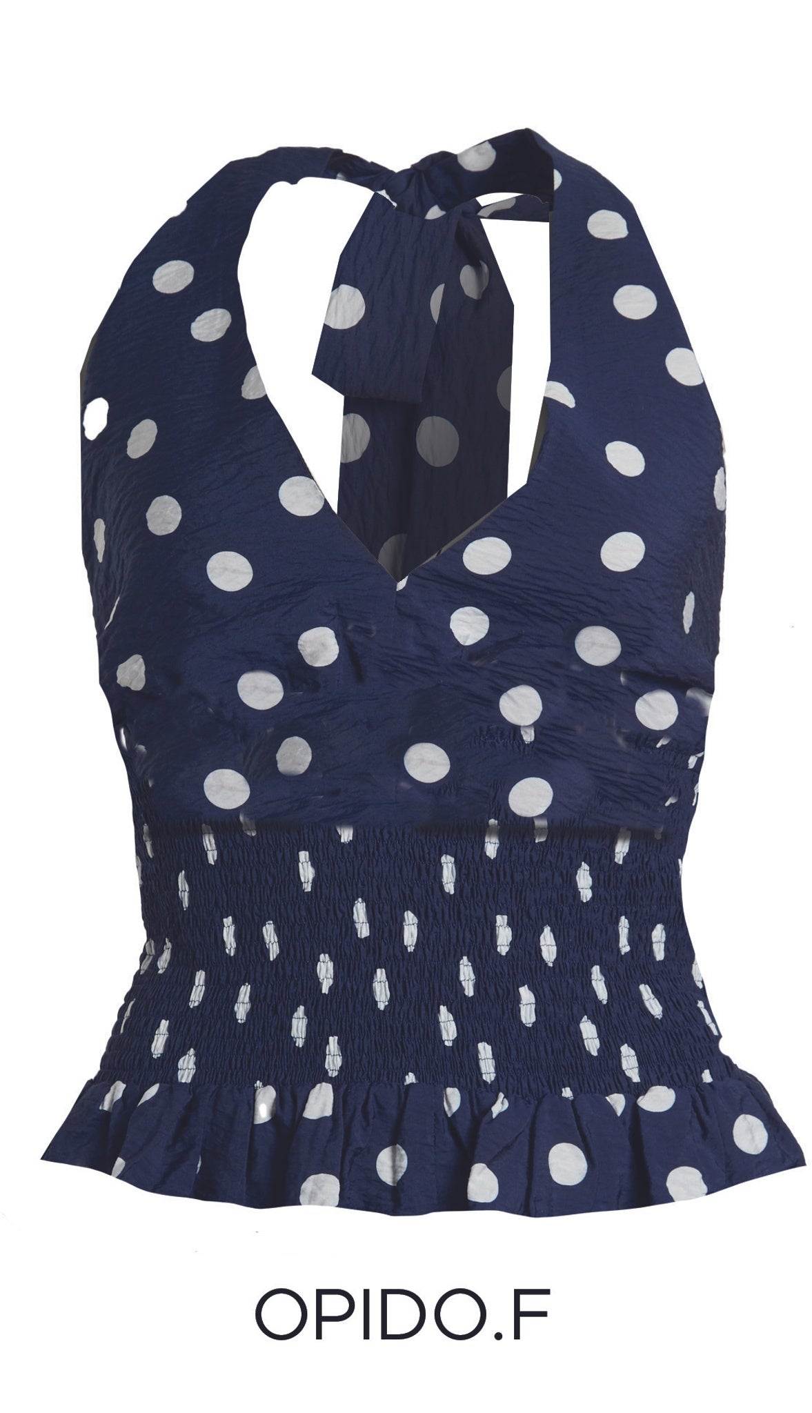 Getailleerde Top met Polka Dot Print en Open Rug