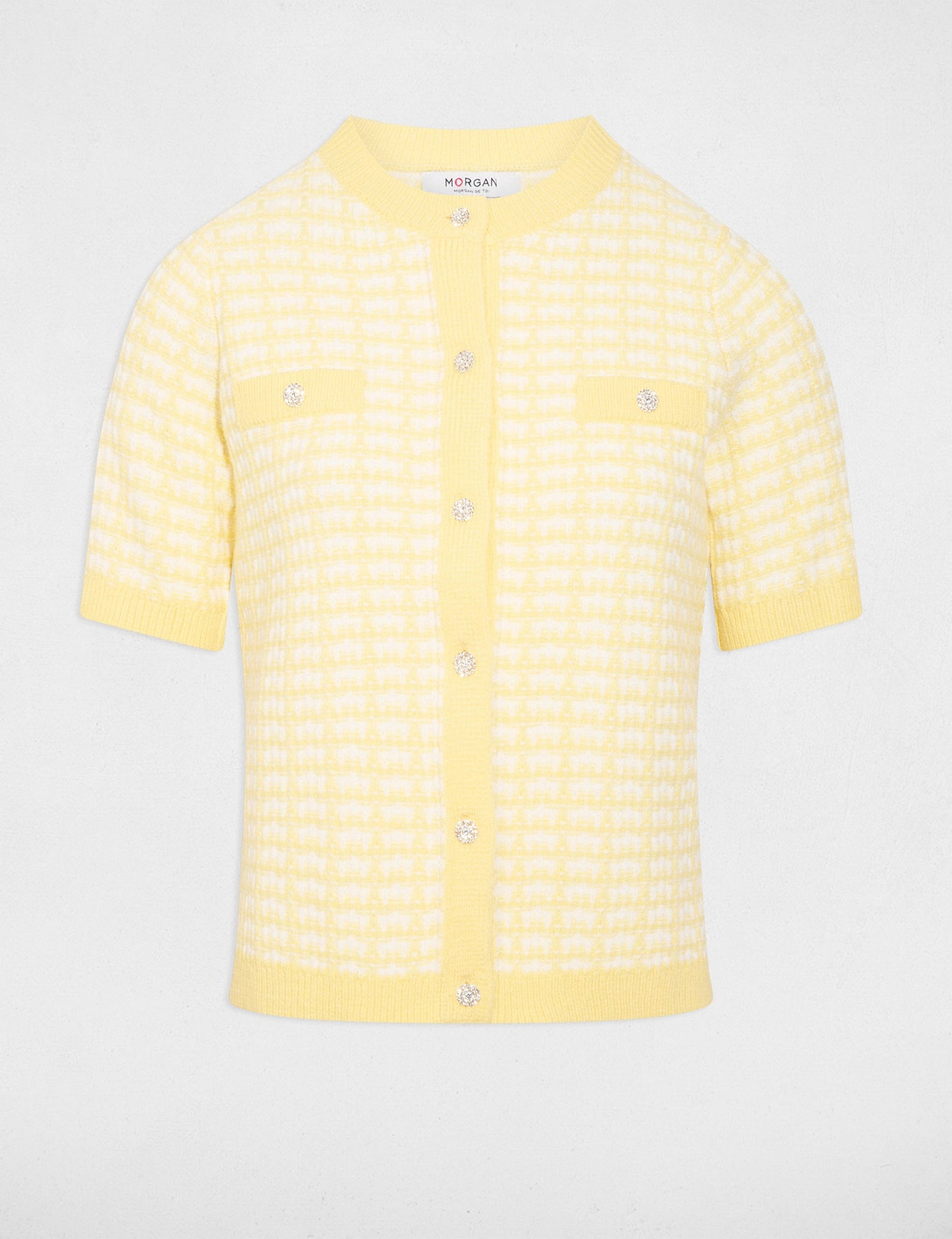 Kort Vest met Jacquard Print
