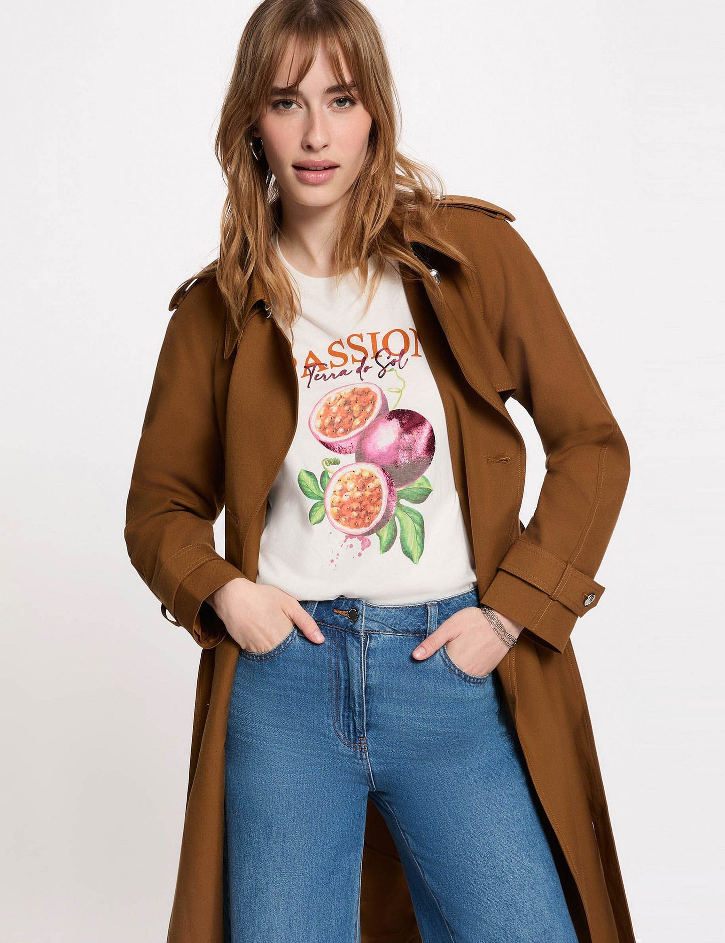 Lange Trenchcoat met Ceintuur