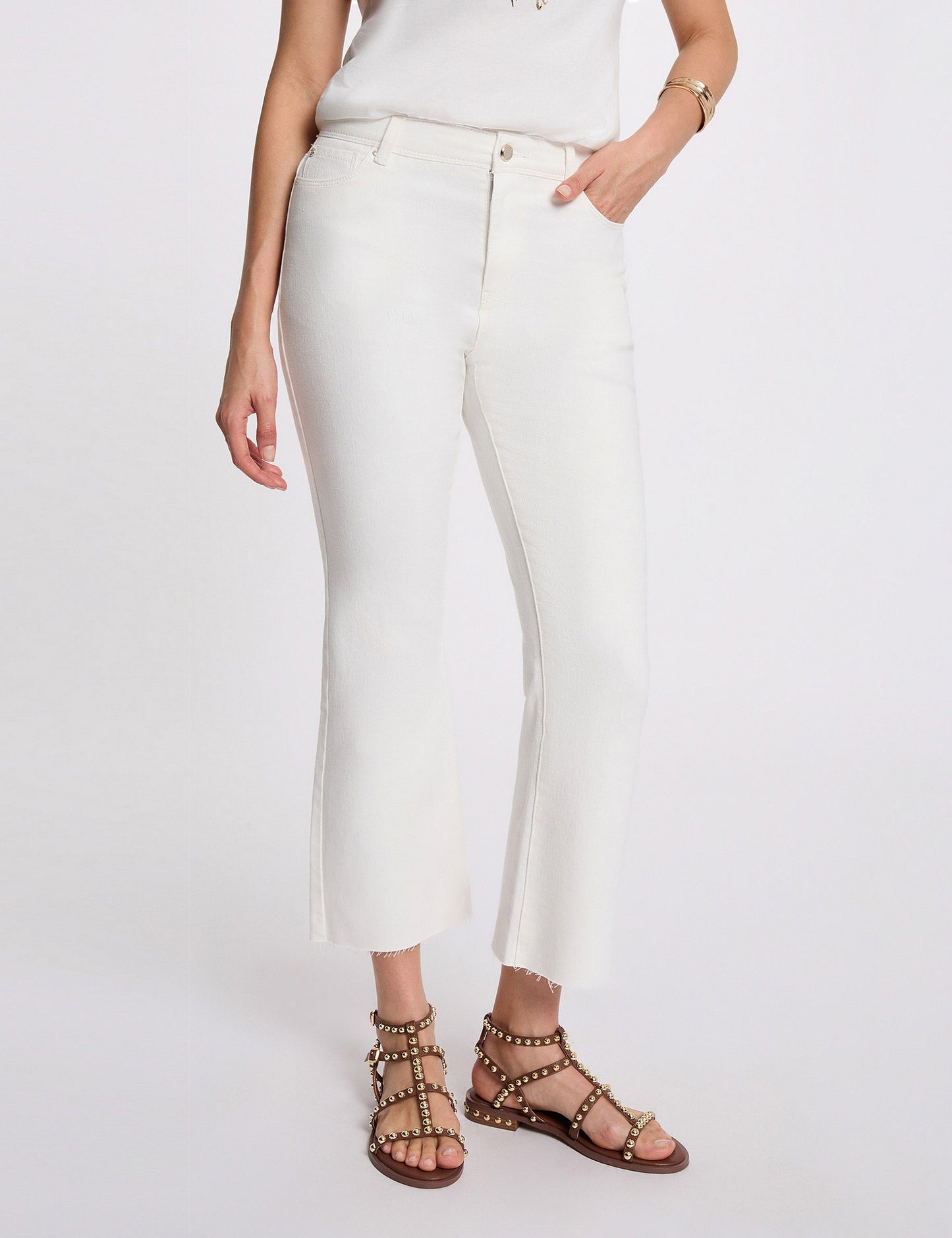 Slim Cropped Jeans met Hoge Taille