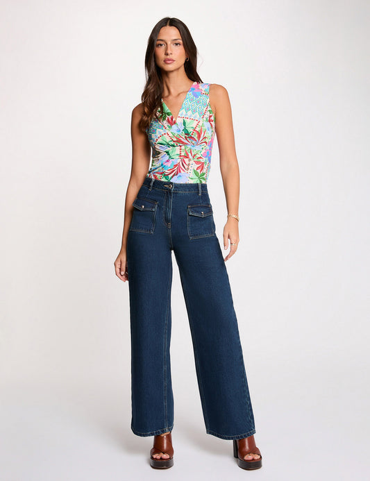 Mouwloze Top met Print