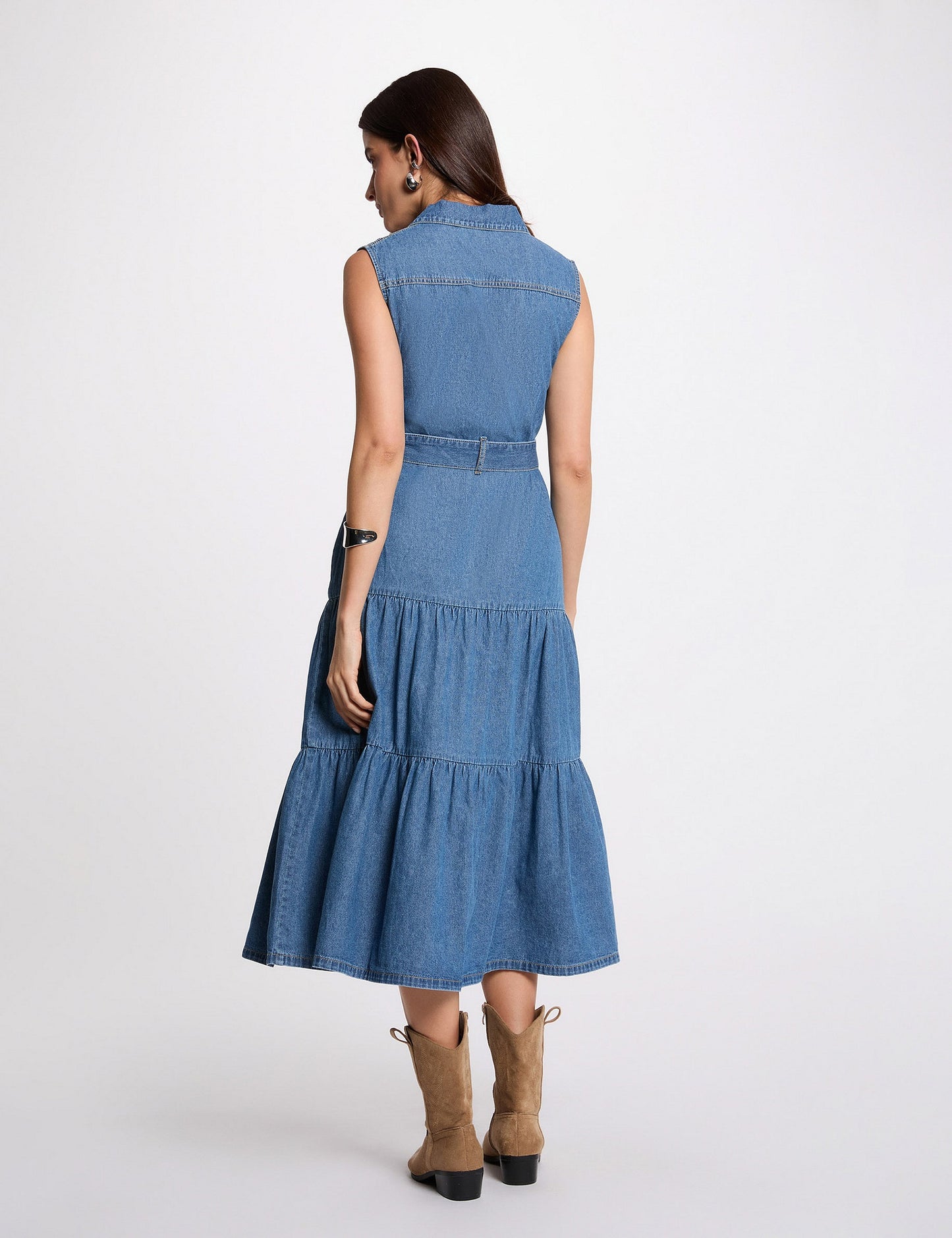 Maxi Denim Jurk met Rechte Pasvorm