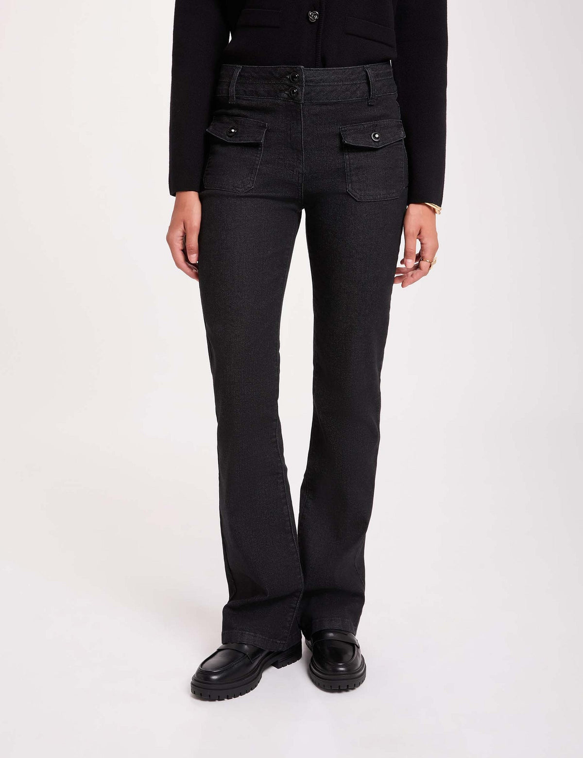 Bootcut Jeans met Sierlijke Knopen